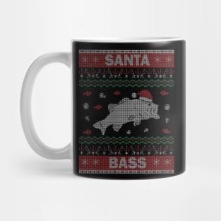 Santa Bass Ugly Christmas Sweater Fishing Mug